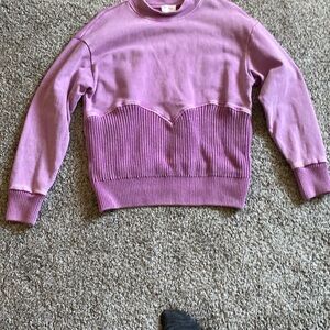 Fate Purple Crewneck Sweater with Ribbed Details